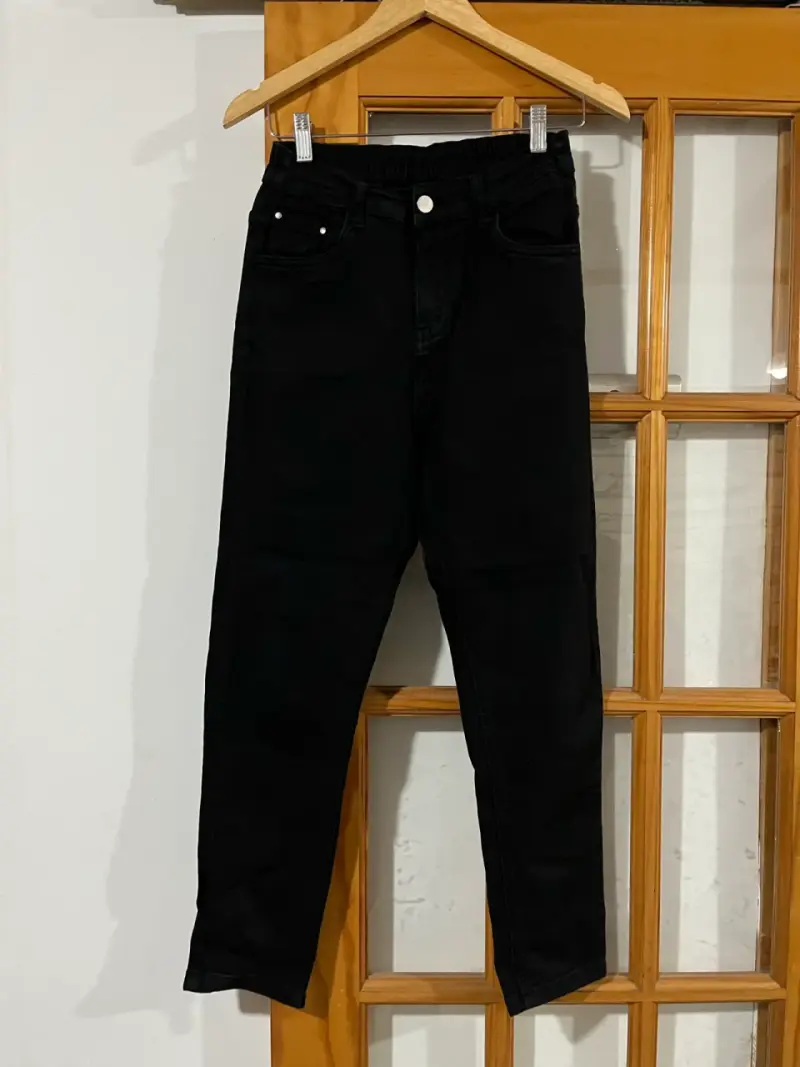 Pantalones negros elásticos para mujer talla S - 2