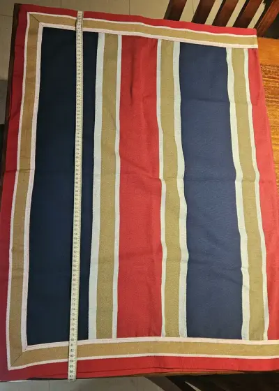 Mantel de tela a rayas multicolor - miniatura 1