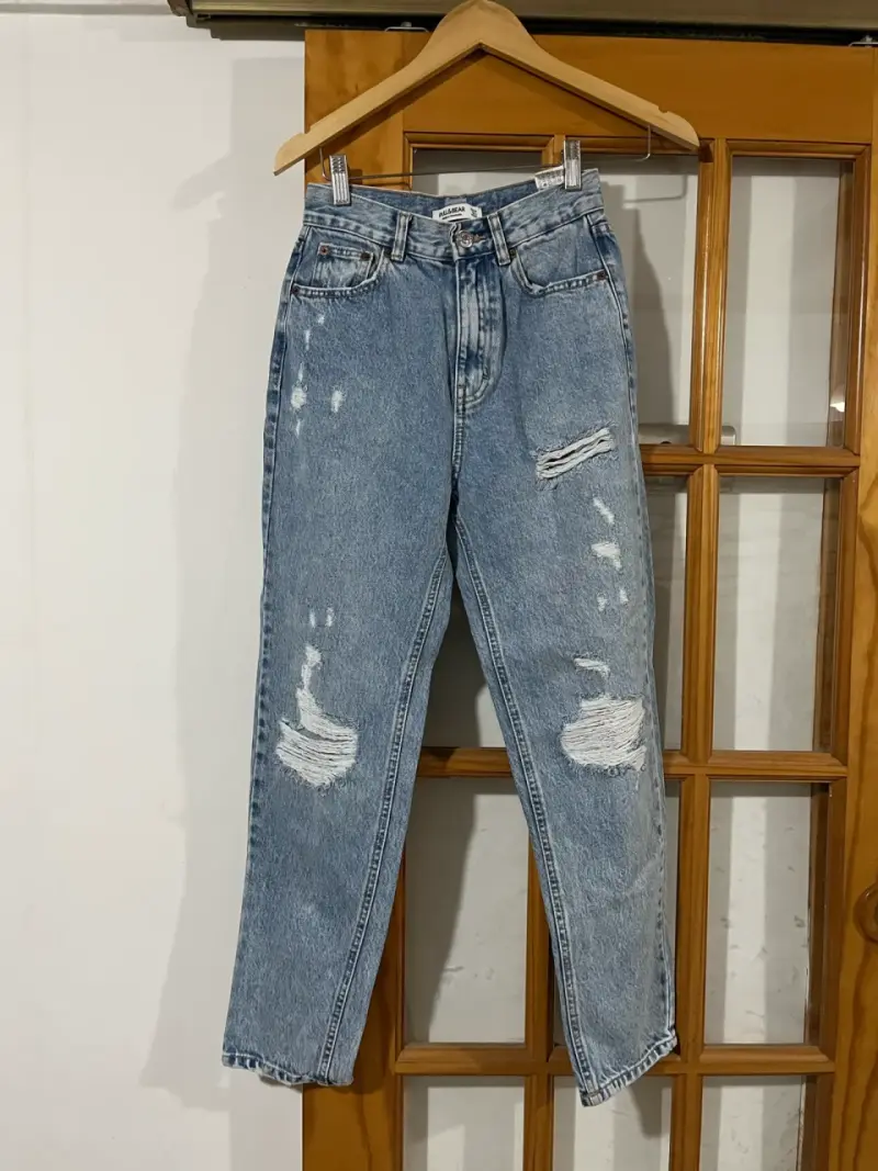 Jeans desgastados azul claro Pull&Bear talla 34 - 1