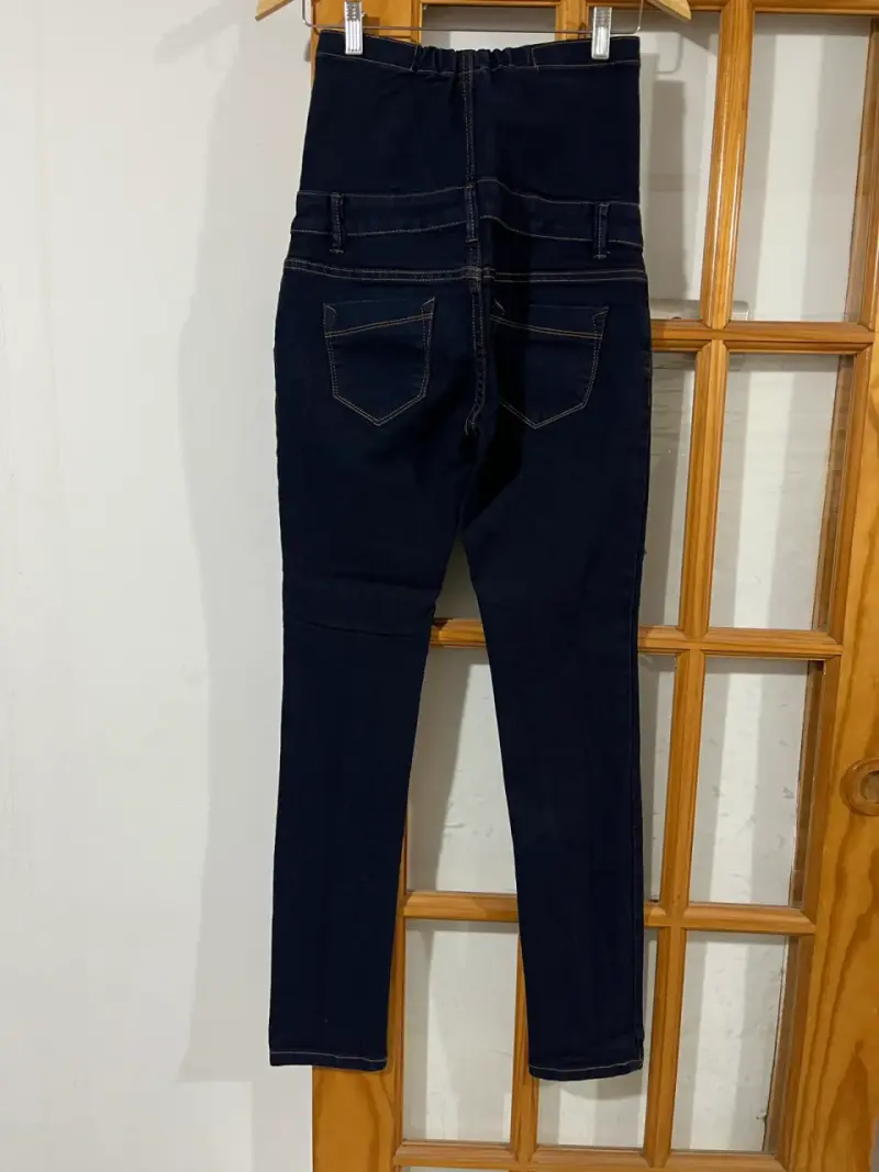 Jeans de tiro alto azul oscuro para mujer - 2