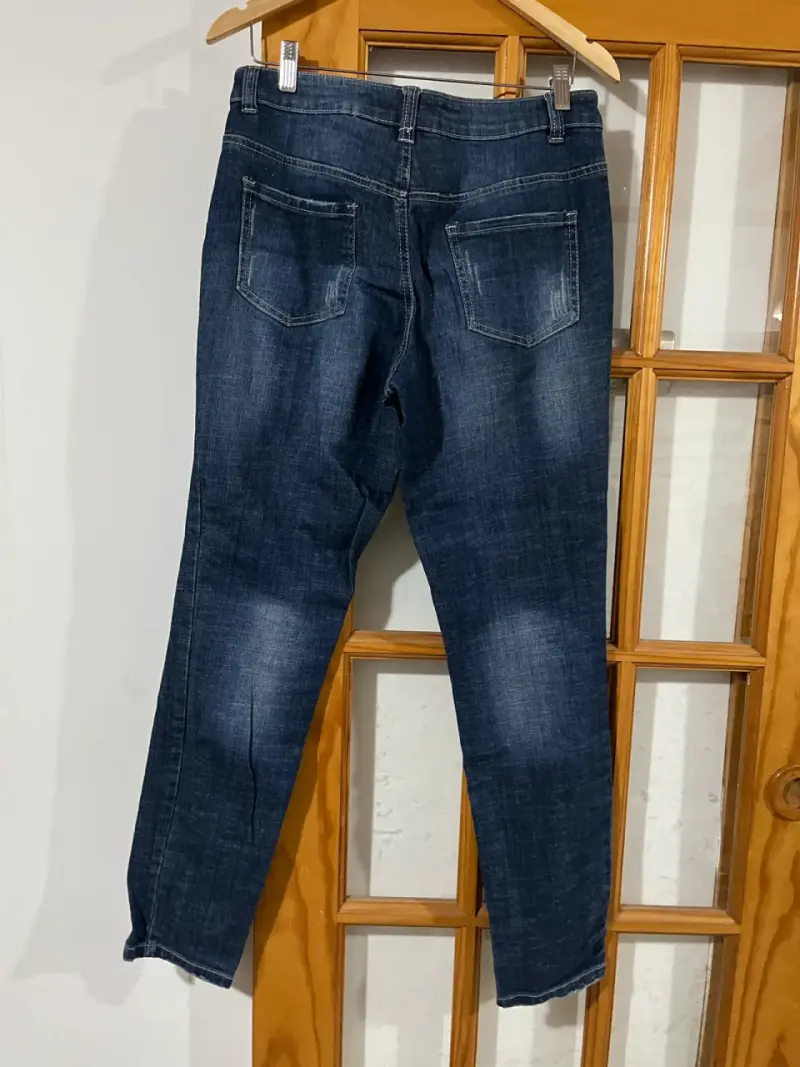Jeans Mujer Azul con Diseño Floral Mandarin - 2