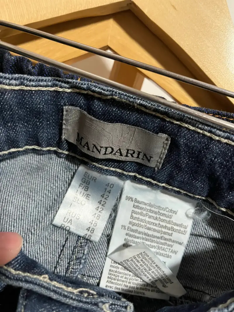 Jeans Mujer Azul con Diseño Floral Mandarin - 3