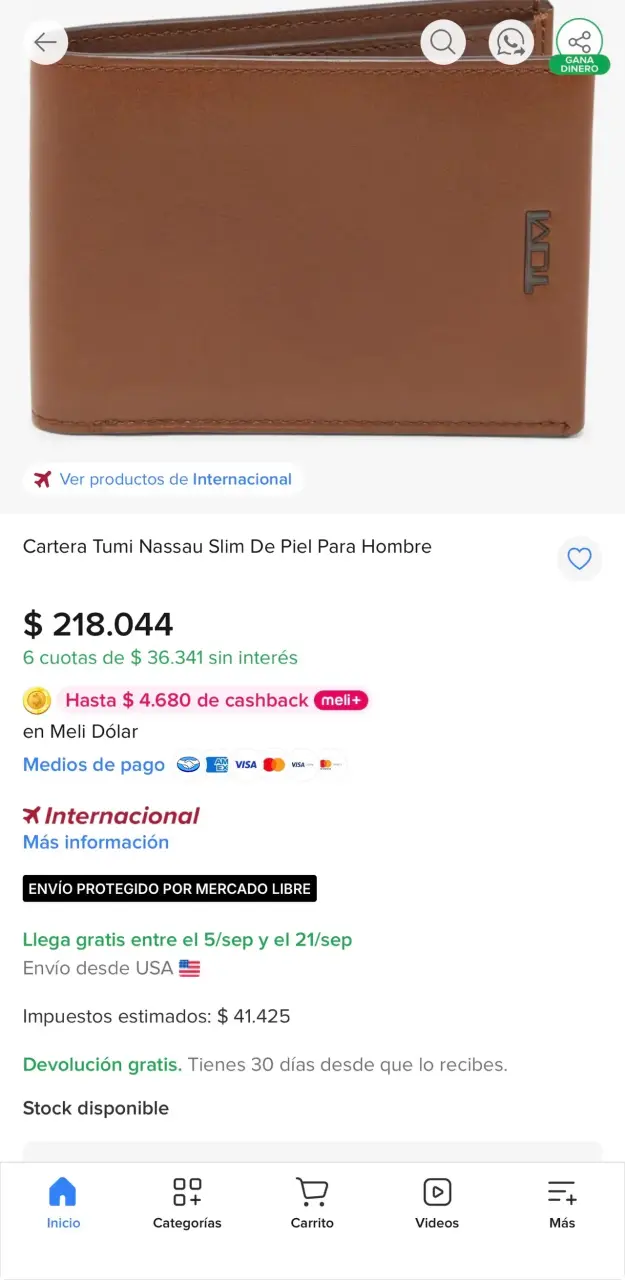 Cartera Tumi Nassau Slim de Piel para Hombre - 3