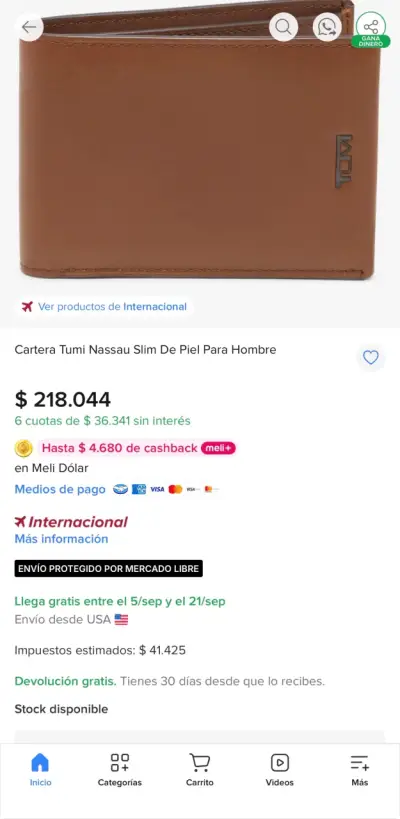 Cartera Tumi Nassau Slim de Piel para Hombre - miniatura 3