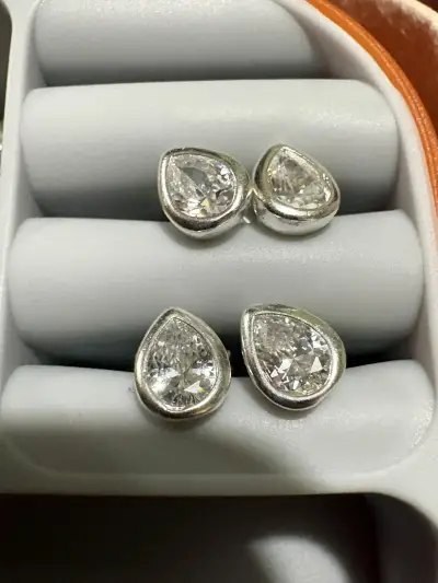 Set de aros de plata con diseños variados - miniatura 1
