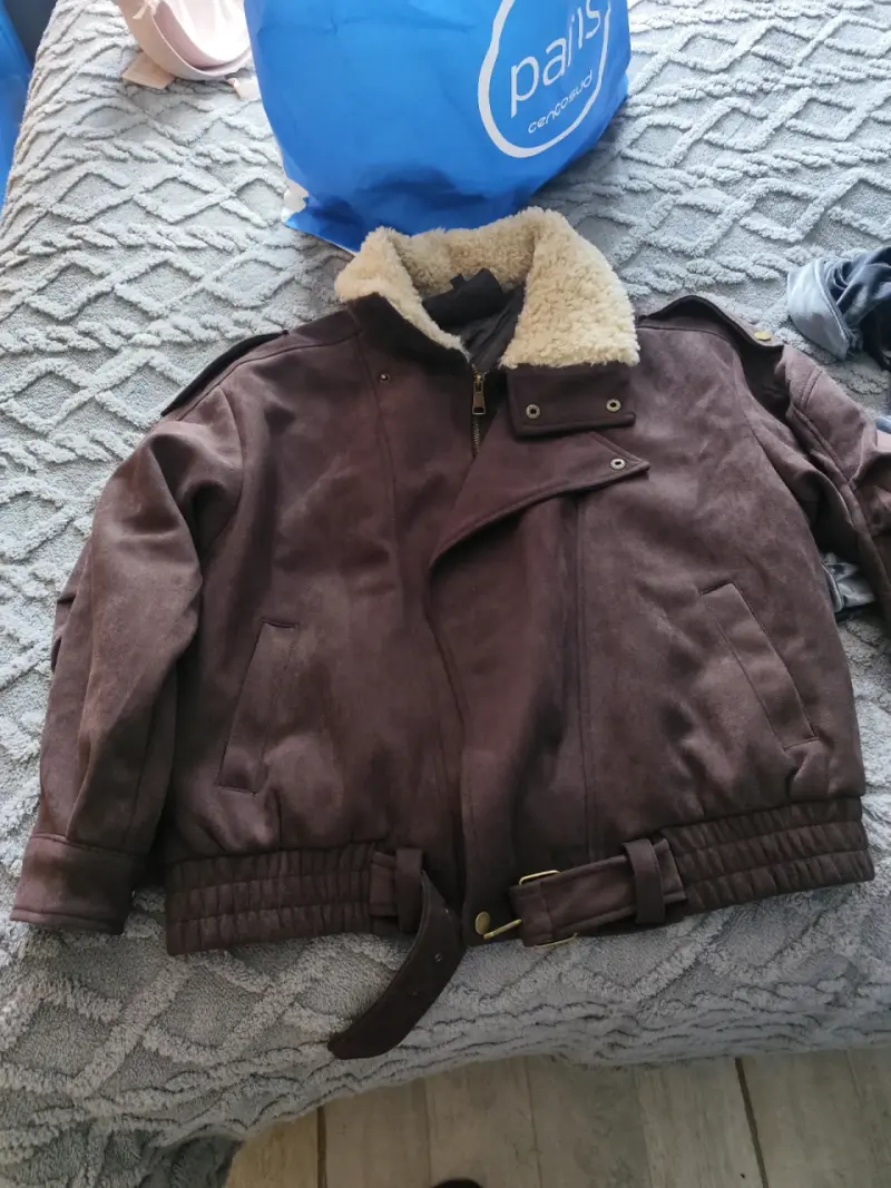 Chaqueta de invierno marrón con forro de lana - 3