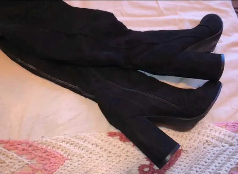 Botas bucaneras negras de tacón alto para mujer - 2