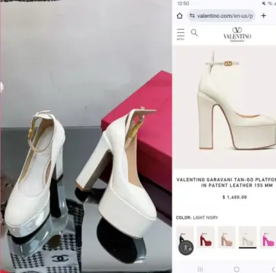 Zapatos de plataforma Valentino Garavani blancos - miniatura 1