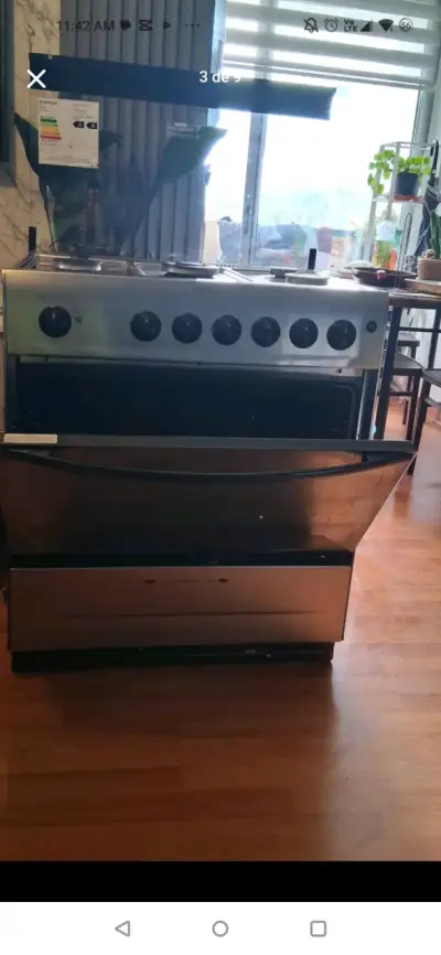 Cocina a gas de acero inoxidable con horno - miniatura 5