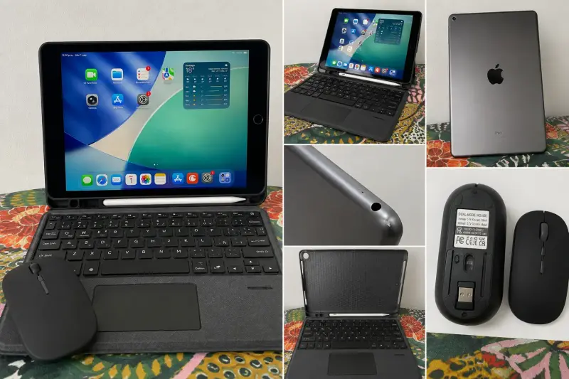 iPad con teclado y mouse inalámbrico