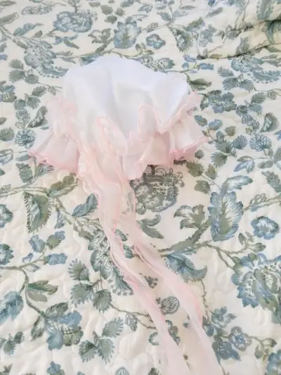 Vestido de niña blanco con detalles rosados - miniatura 3