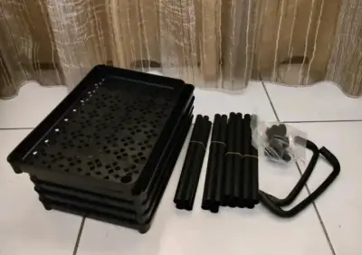 Carro organizador de metal negro con ruedas - miniatura 3