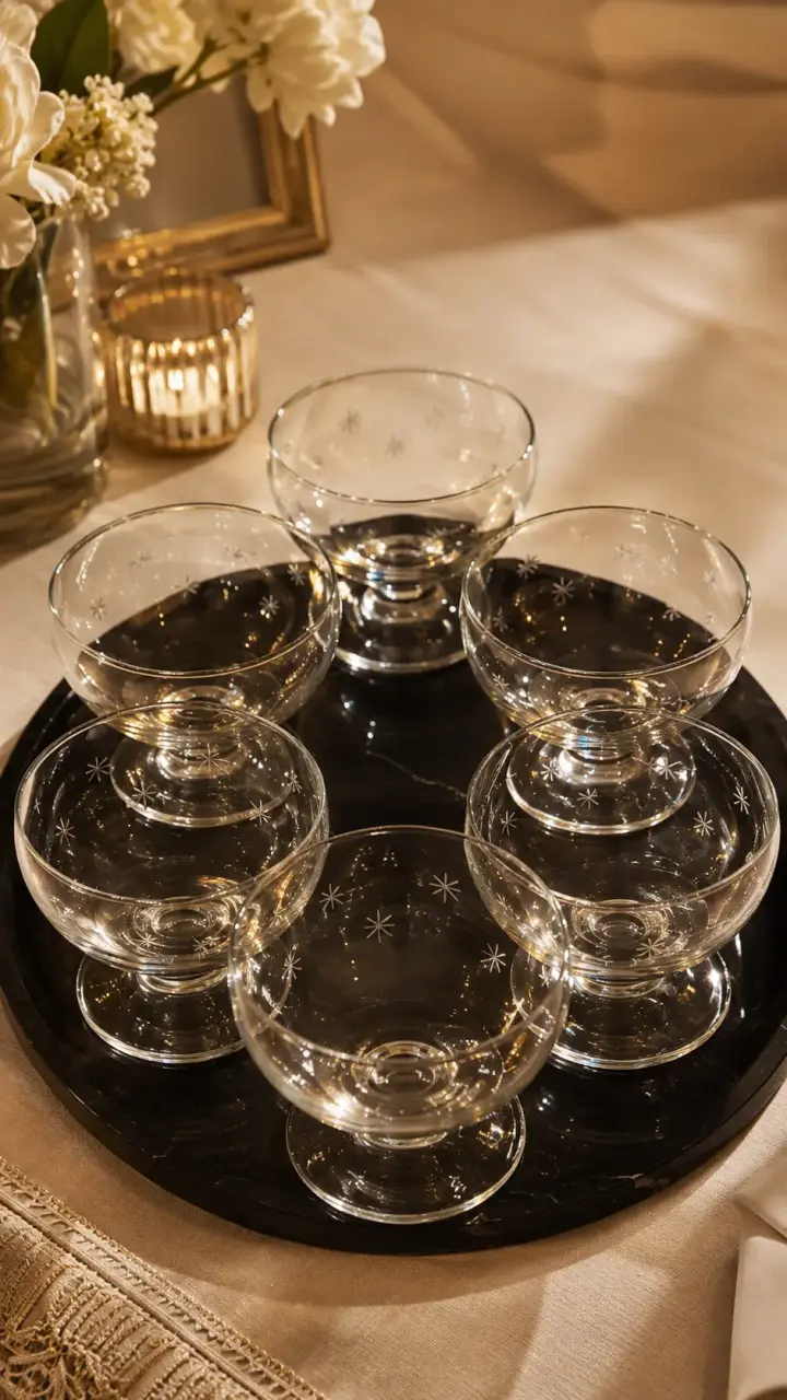 Set de Copas de Cristal Yungay con Estrellas - 2