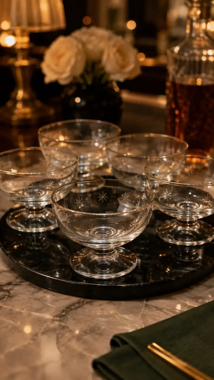 Set de Copas de Cristal Yungay con Estrellas - 3