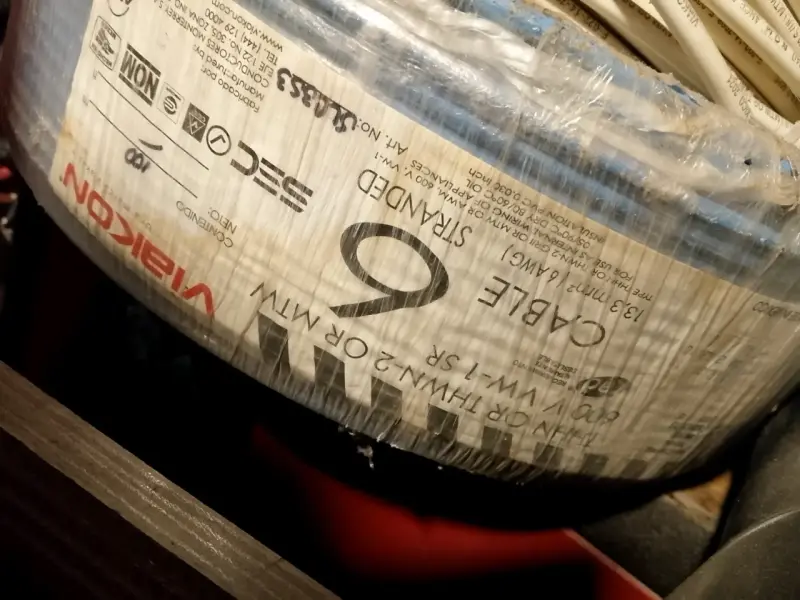 Cable eléctrico THHN 6 AWG 600V resistente - 1
