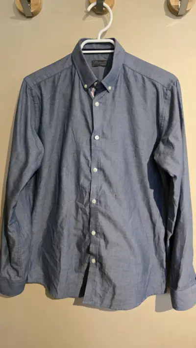 Camisa Gris Azulado de hombre C&A semi ajustada - miniatura 1