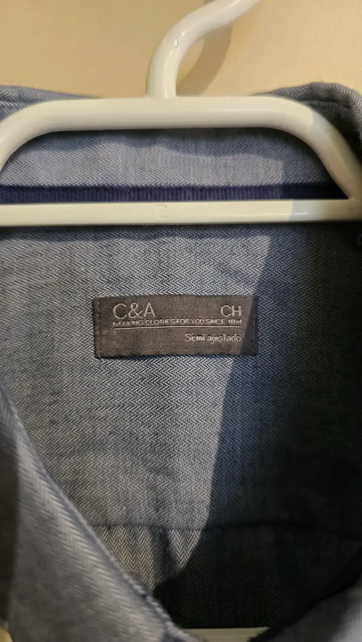 Camisa Gris Azulado de hombre C&A semi ajustada - 2