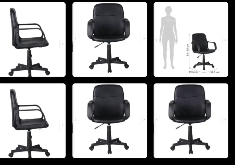 Silla de Oficina Negra Ajustable - 1