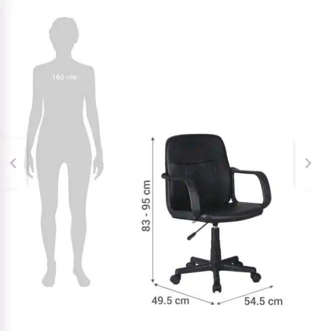 Silla de Oficina Negra Ajustable - 2