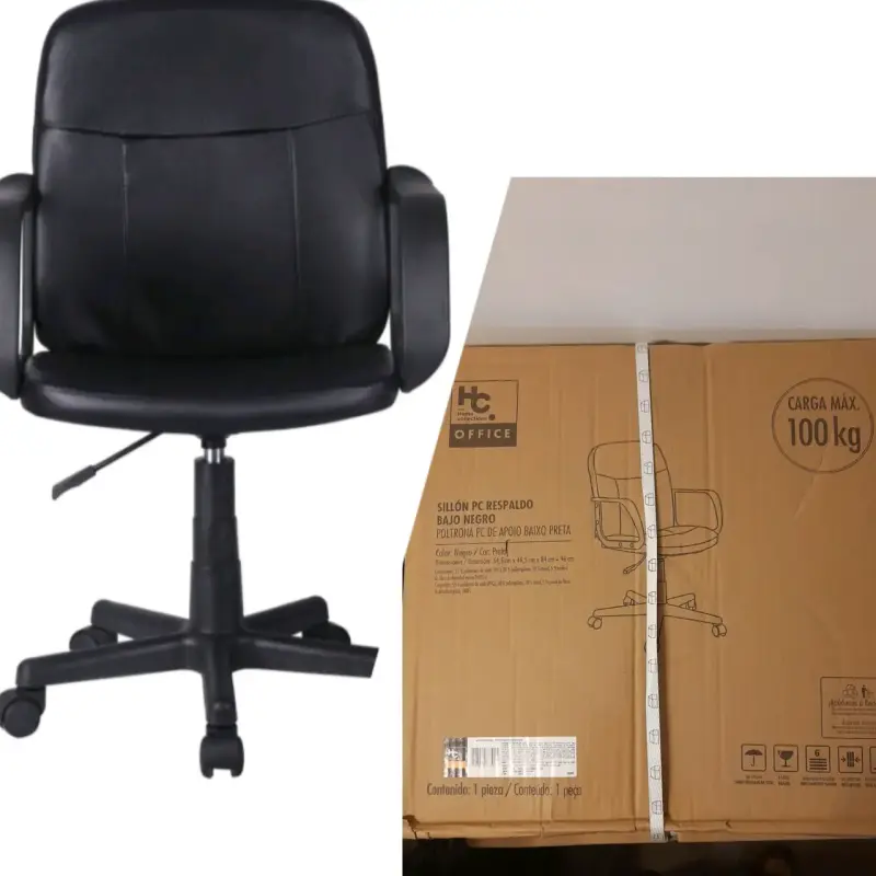 Silla de Oficina Negra Ajustable - 3