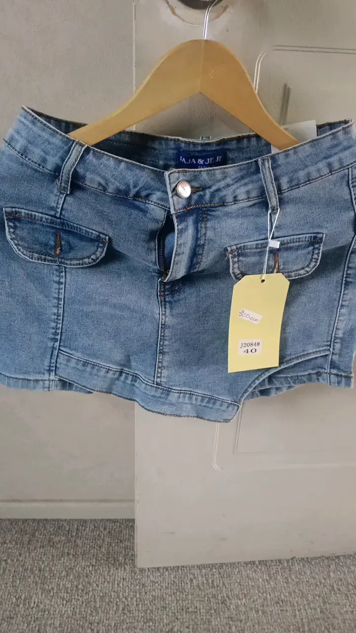 Falda Short de mezclilla azul para mujer - 1