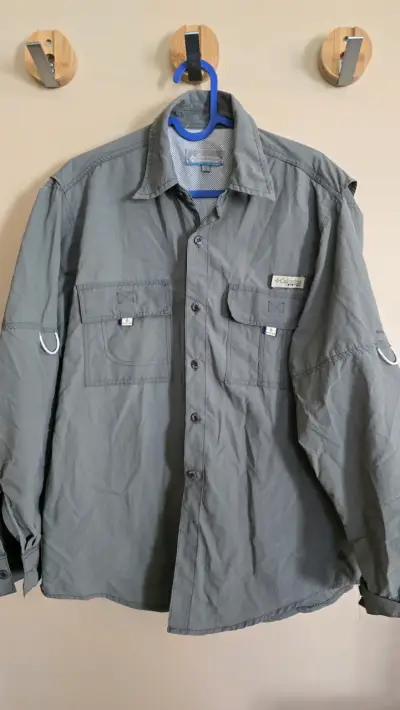 Camisa de hombre Columbia gris verdoso talla S - miniatura 1