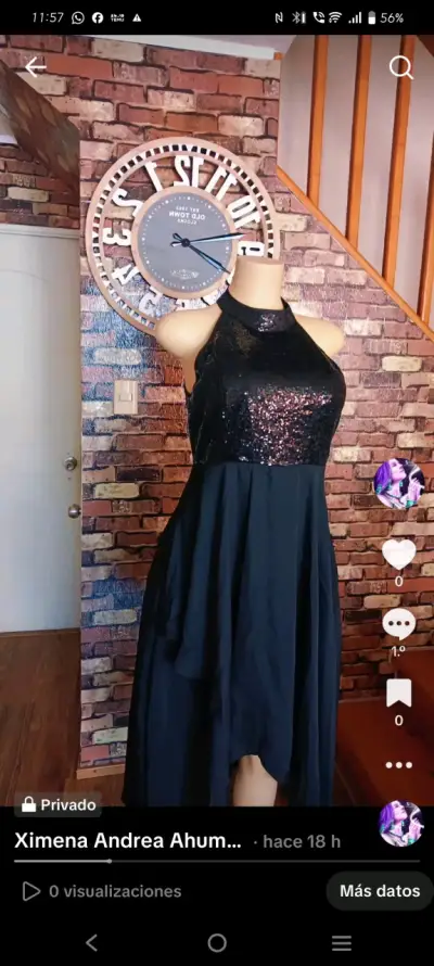 Vestido negro con lentejuelas elegante - miniatura 1