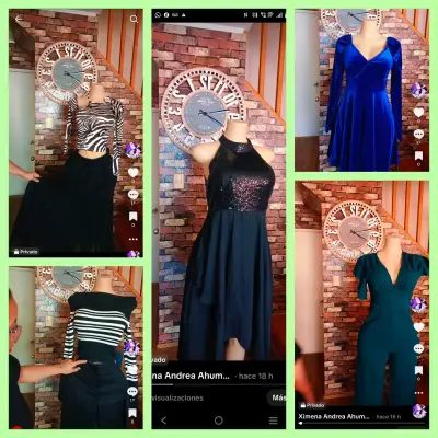 Vestido negro con lentejuelas elegante - miniatura 3