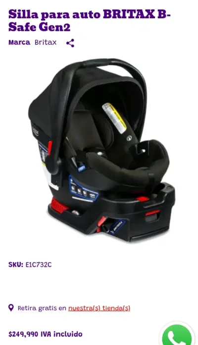 Silla para auto Britax B-Safe Gen2 negra - miniatura 2