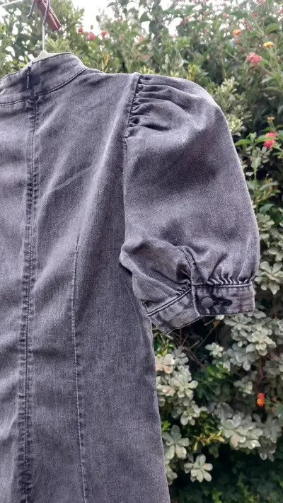 Vestido qipao jeans gris estilo oriental - miniatura 3