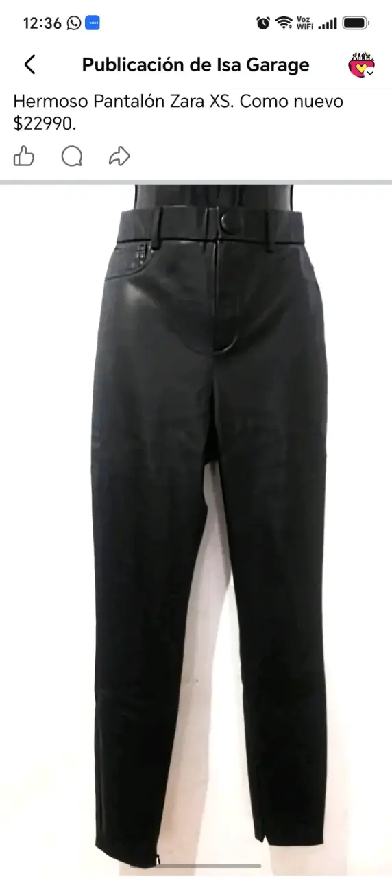 Pantalón negro Zara XS como nuevo - 1