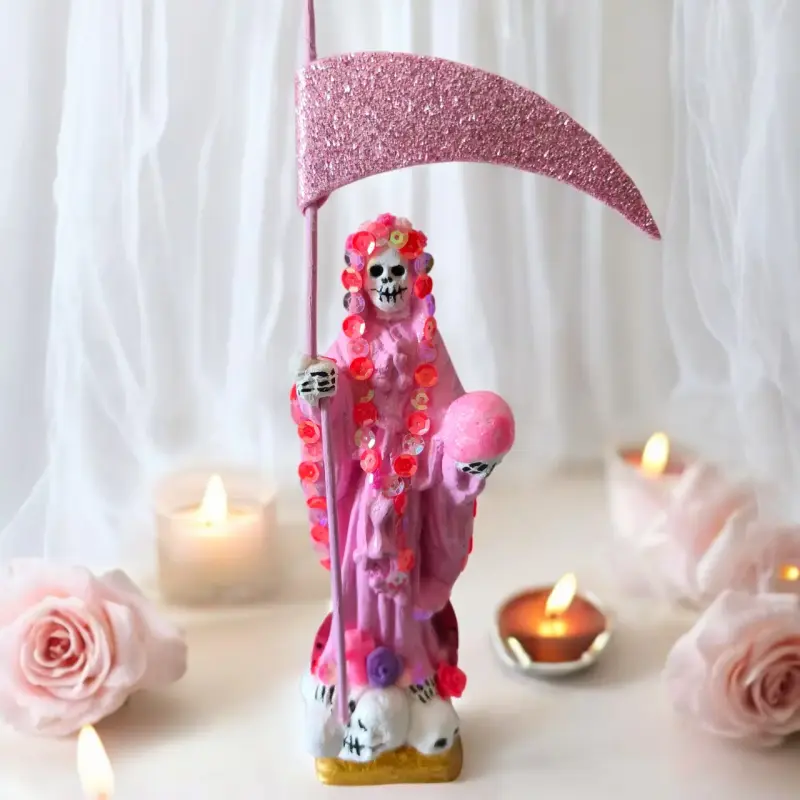 Figura Santa Muerte Rosa Decorativa - 1