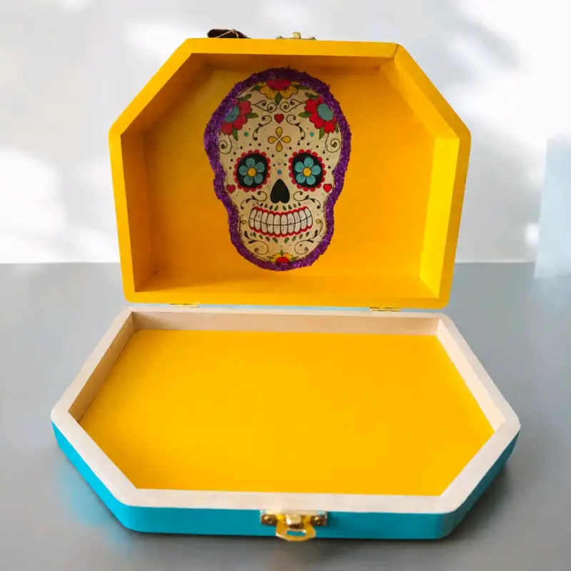 Maleta decorativa Frida Kahlo pintada a mano - 2