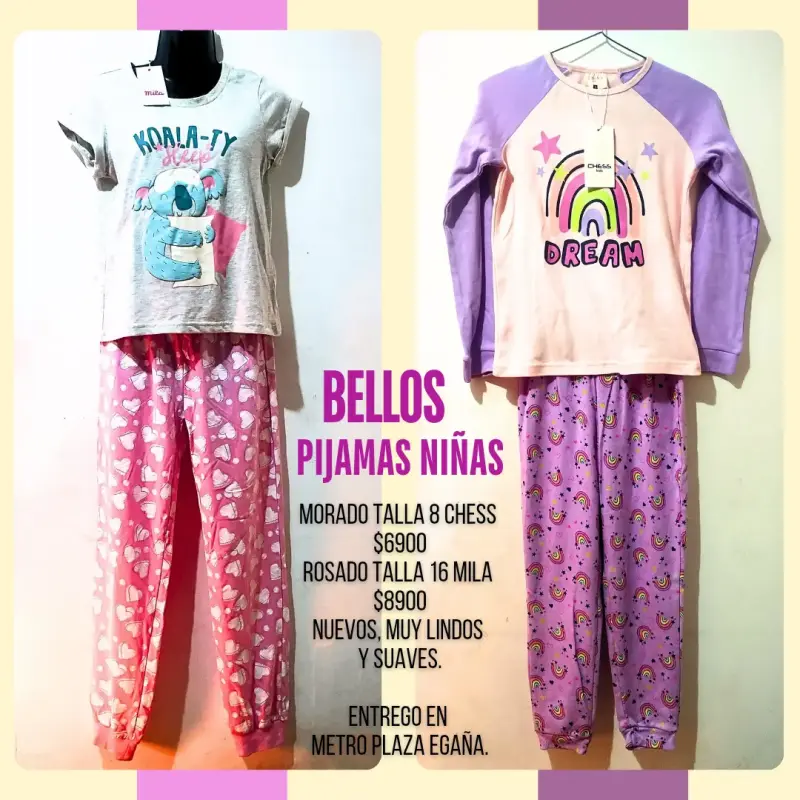 Pijamas para niñas con diseño de koala y arcoíris