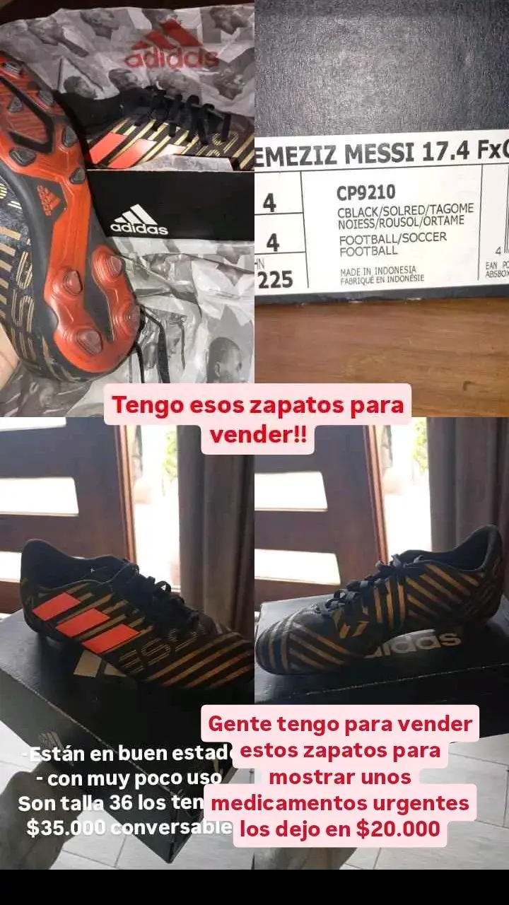 Zapatos de fútbol Adidas Nemeziz Messi 17.4 talla 36 - 1