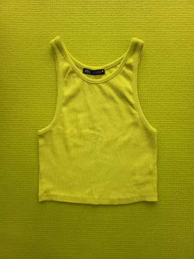 Top corto verde lima Zara para mujer - miniatura 1