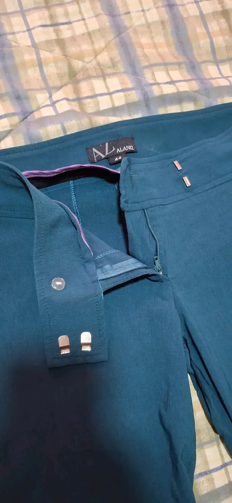 Pantalón pescador Alaniz verde petróleo talla 44 - 2