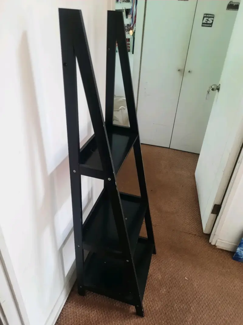 Estantería de madera negra de 3 niveles - 2