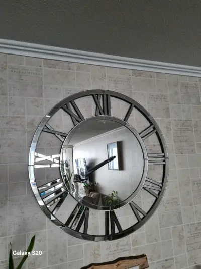 Espejo reloj decorativo redondo - miniatura 2