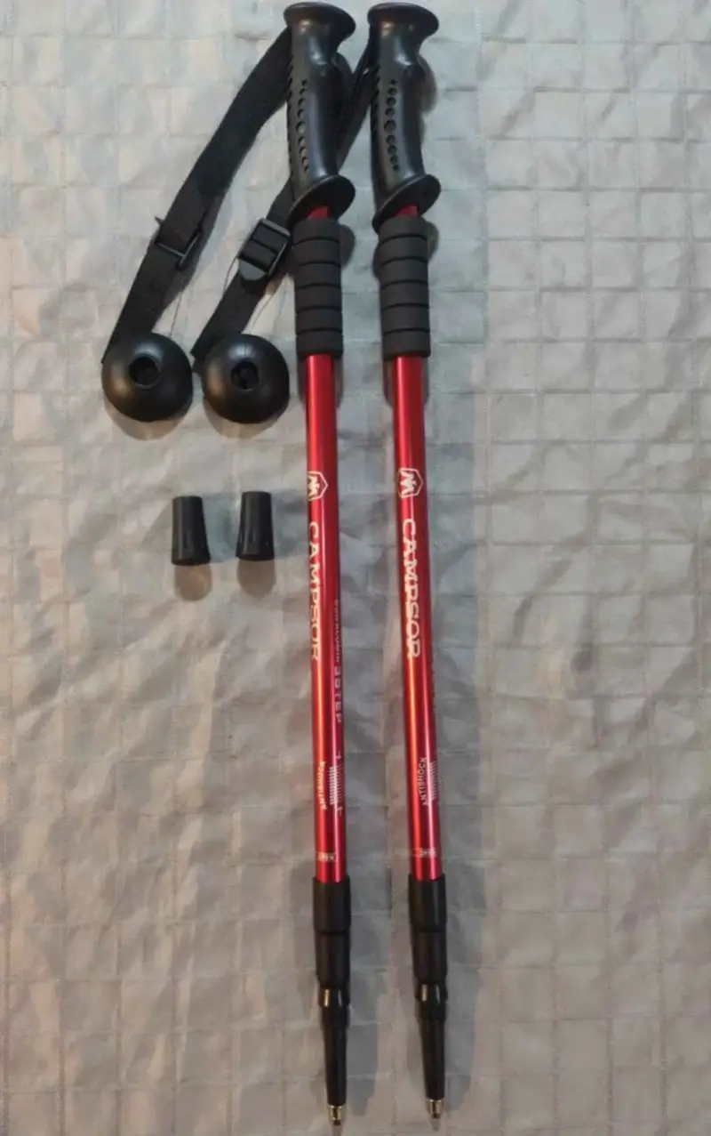 Bastones de trekking Campsor ajustables rojos