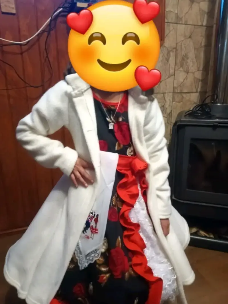 Vestido de niña con flores más falso y abrigo - 1