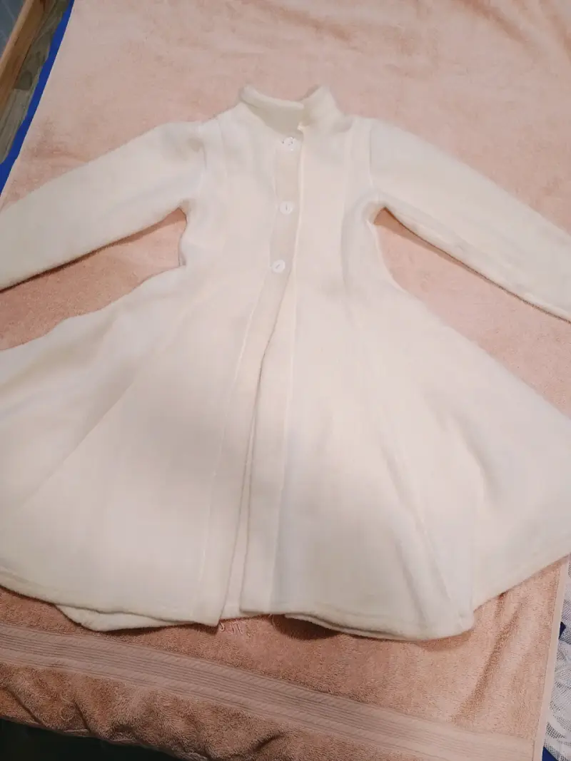 Vestido de niña con flores más falso y abrigo - 5