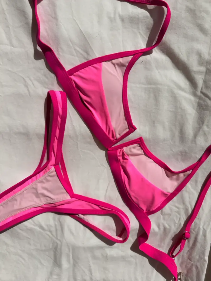 Bikini rosa brillante para mujer - 3