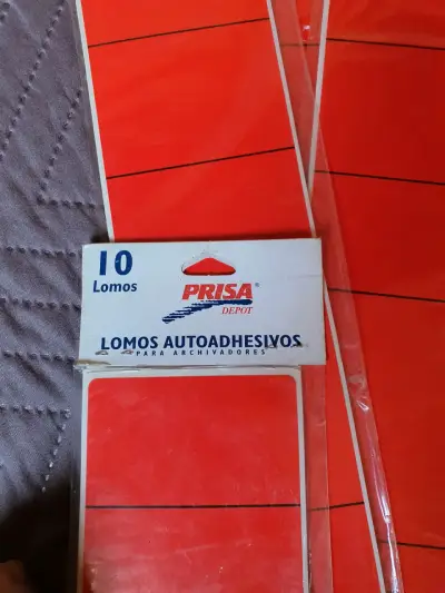 Lomos autoadhesivos rojos Prisa para archivadores - miniatura 2