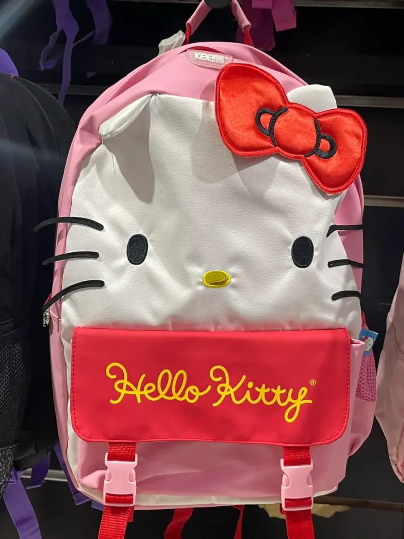 Mochila Hello Kitty rosa con lazo rojo