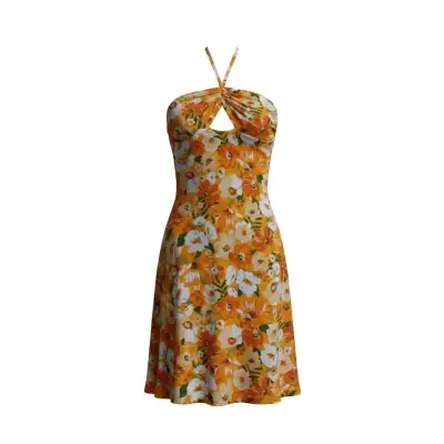Vestido midi H&M con espalda cruzada (XS) - miniatura 1