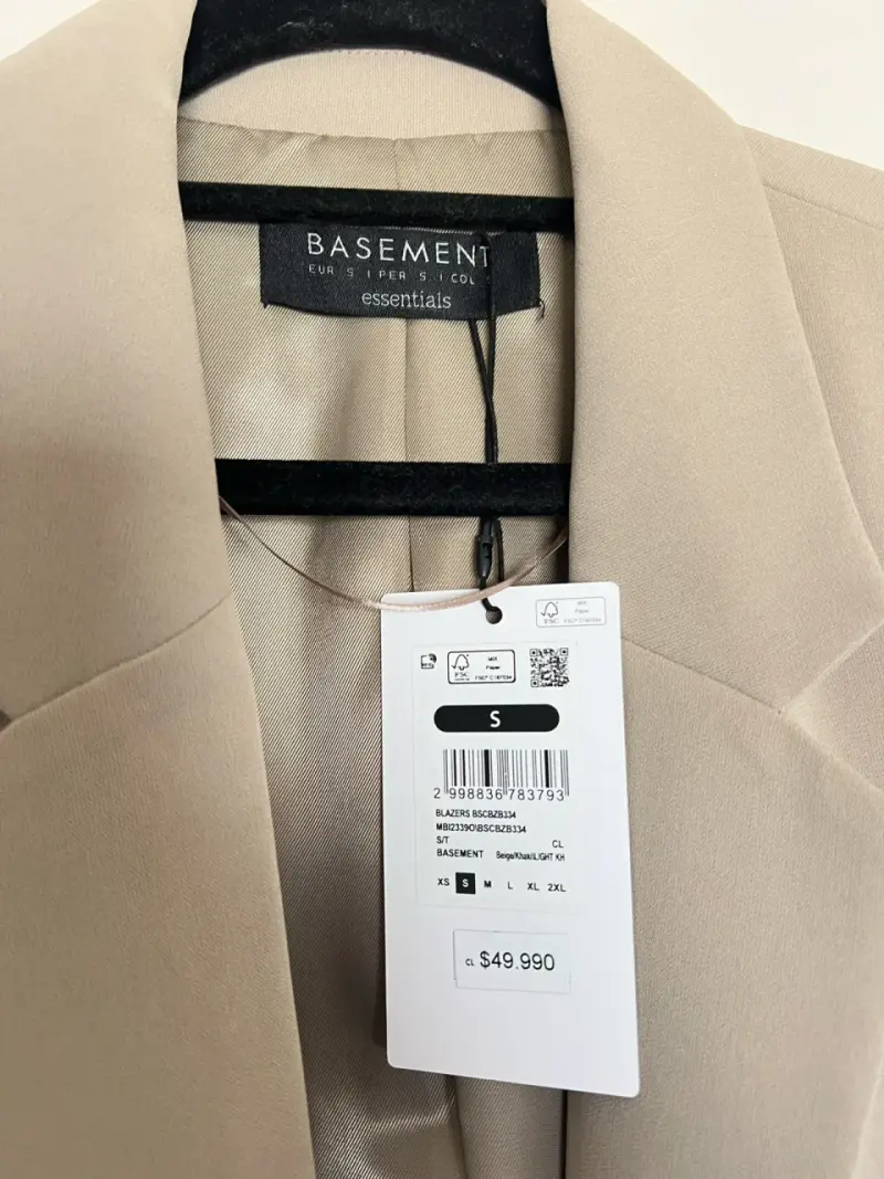 Blazer Beige Mujer Basement Essentials Talla S - 3