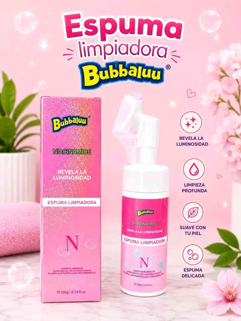 Espuma Limpiadora Bubbaluu con Niacinamida