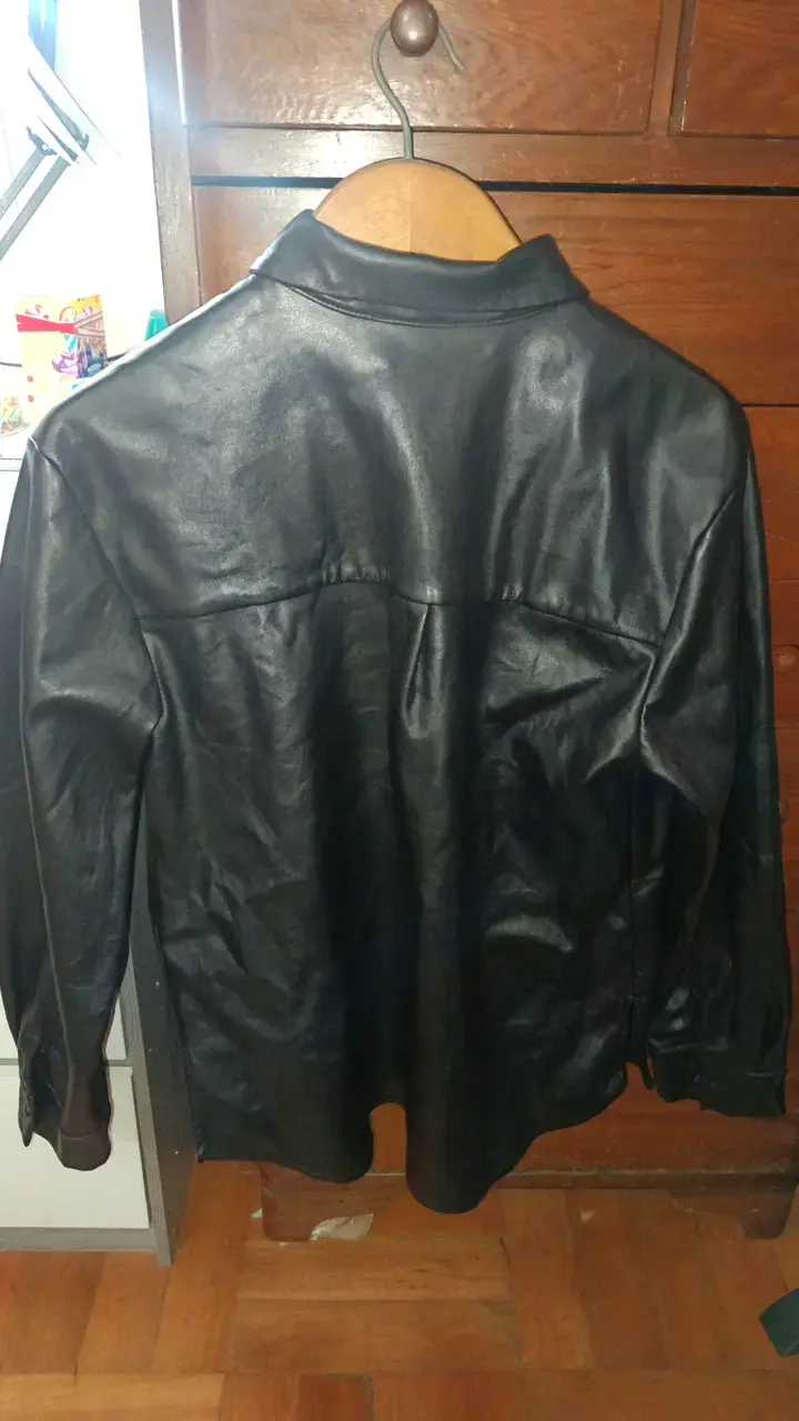 Camisa de cuero negra para hombre - 2