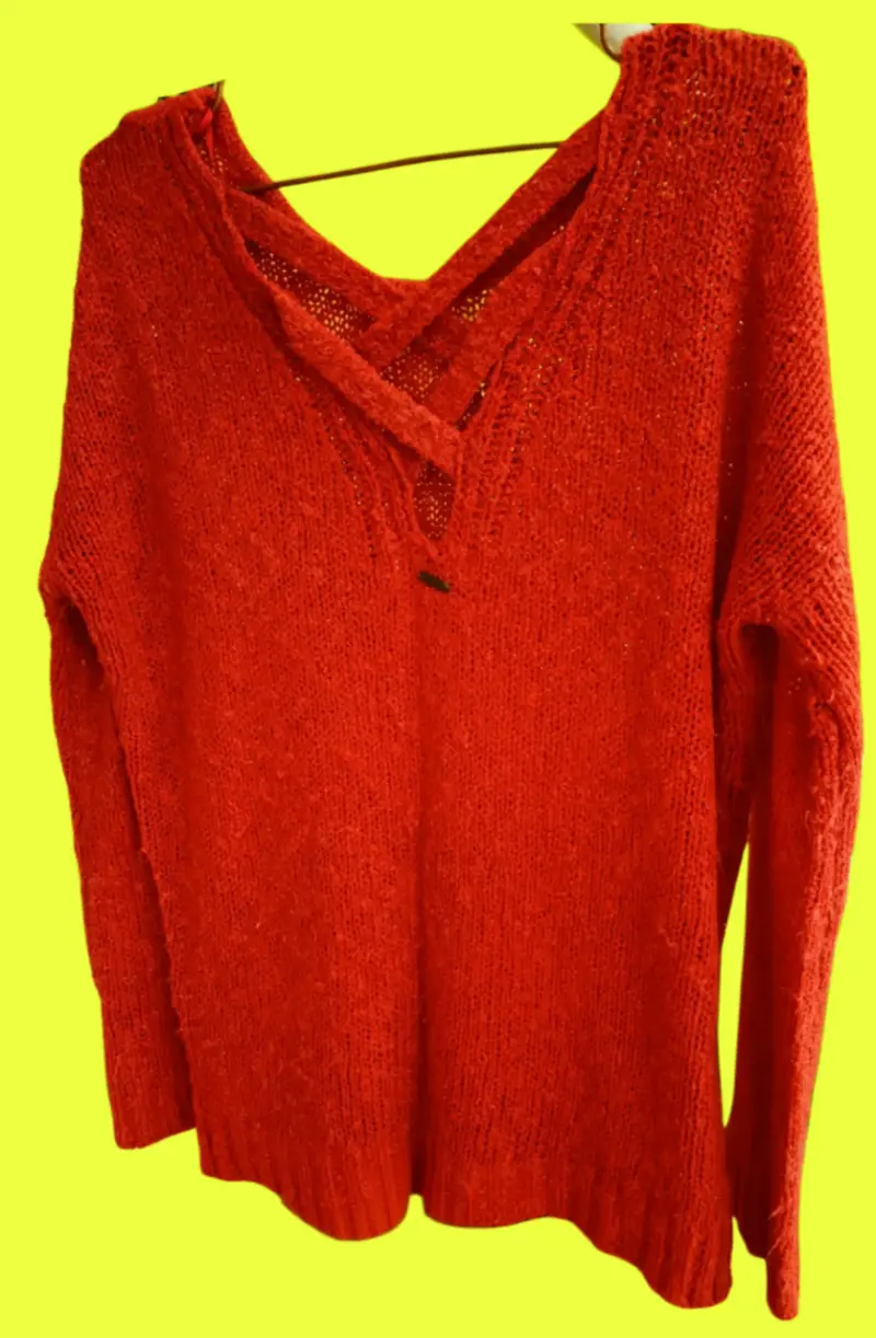 Suéter rojo de punto para mujer - 2